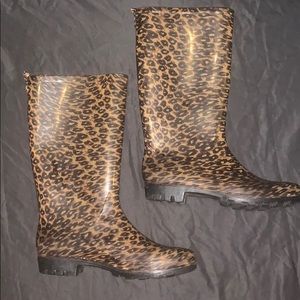Leopard Rain Boots